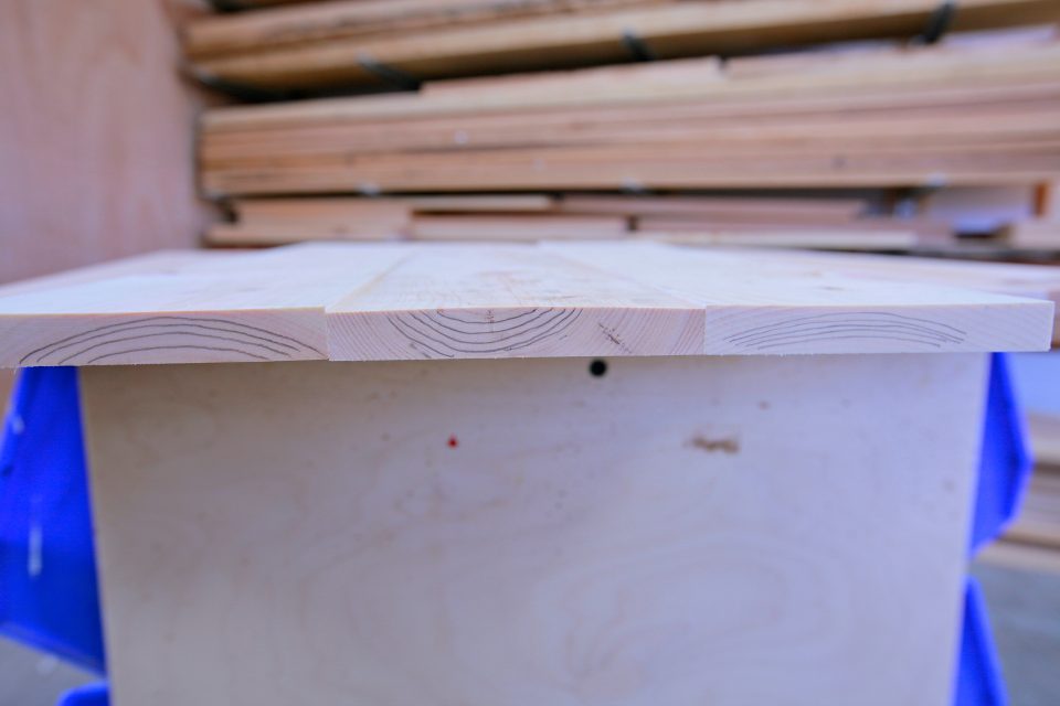 Close-up of wooden plank with visible grain pattern