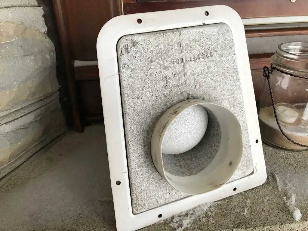 Backside view of the Ecovent dryer vent