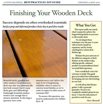 Finishing Your Wooden Deck