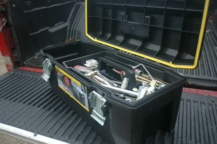 This sealed toolbox is part of a strategy for preventing tool rusting when those tools are stored in an unheated space.