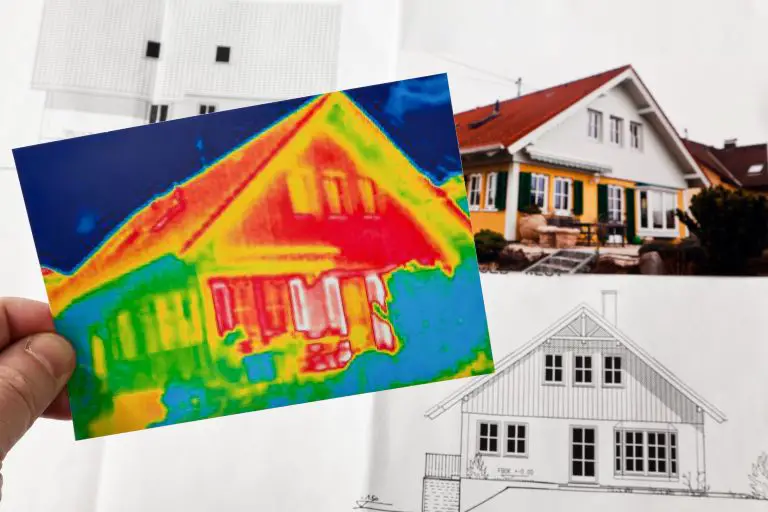 Thermal image of a house for energy efficiency