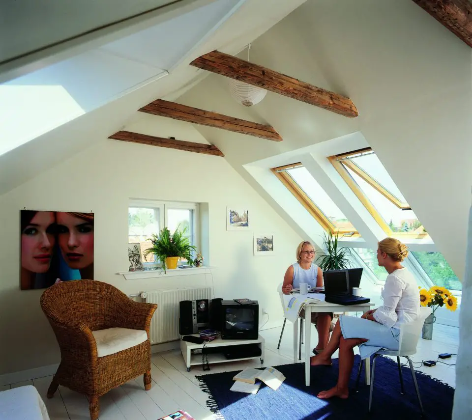 Attics can make wonderful living spaces if finished tastefully and equipped with openable skylights.