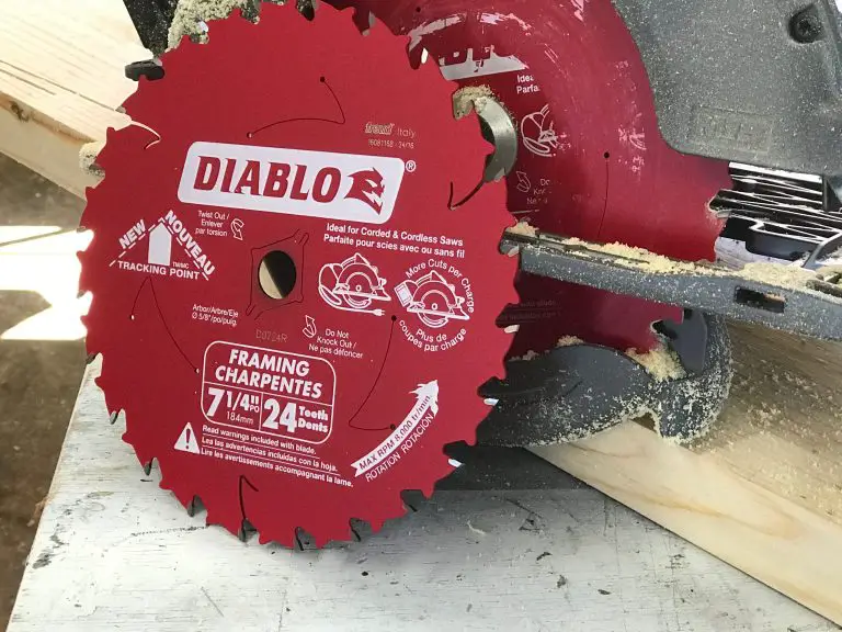Red circular saw blade for framing.
