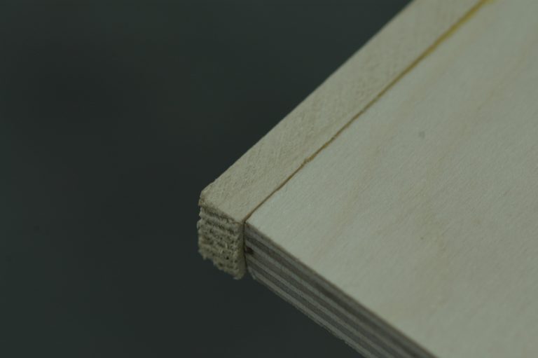 Close-up of a plywood edge