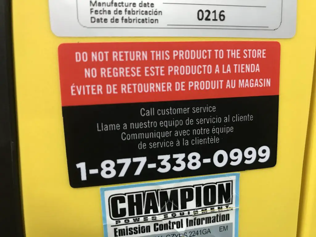 Contact customer service for product returns information.