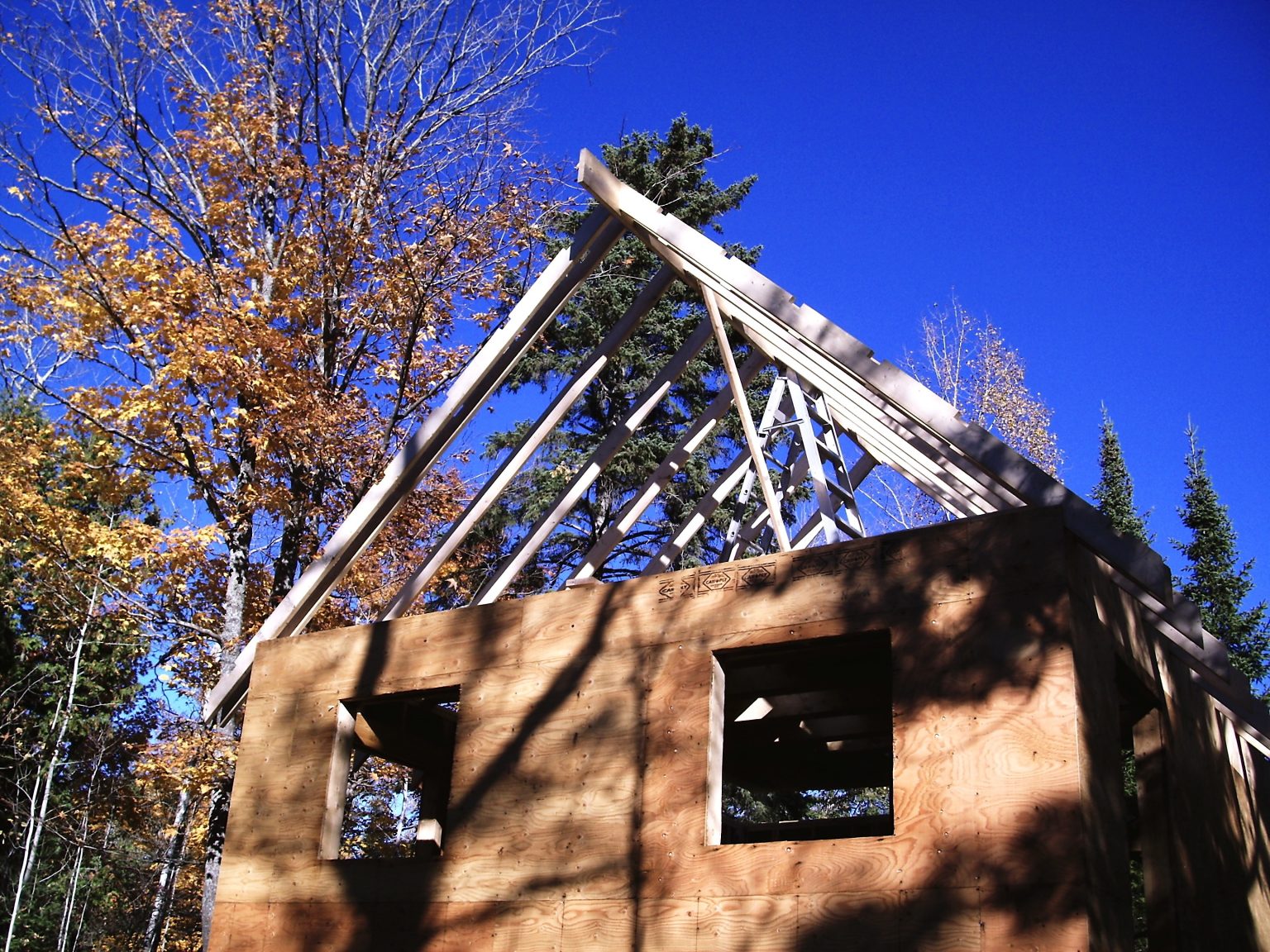 Raising the Rafters and Ridge Board - Baileylineroad