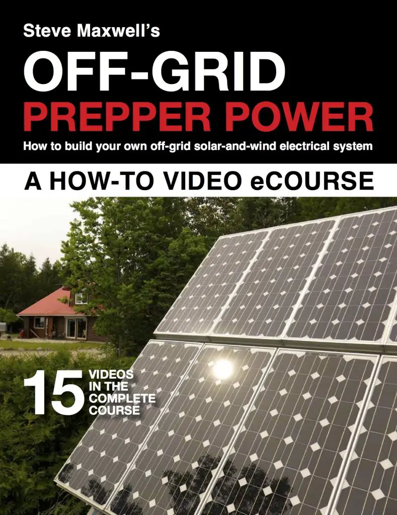Off-grid solar wind power ecourse with 15 videos.