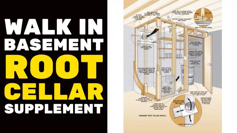 Diagram of basement root cellar construction.