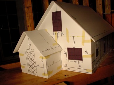 This is the model that was created while designing the lakeside home you saw previously in this blog. Photographs of this model (labelled as it is) is all that was required to get a building permit.