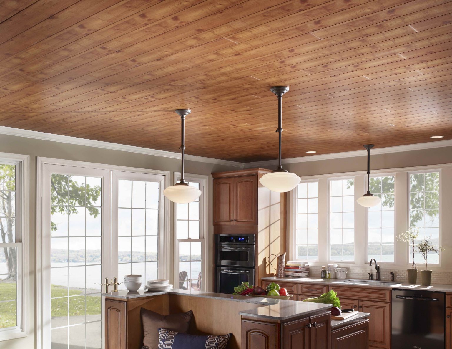 ceiling planks living room