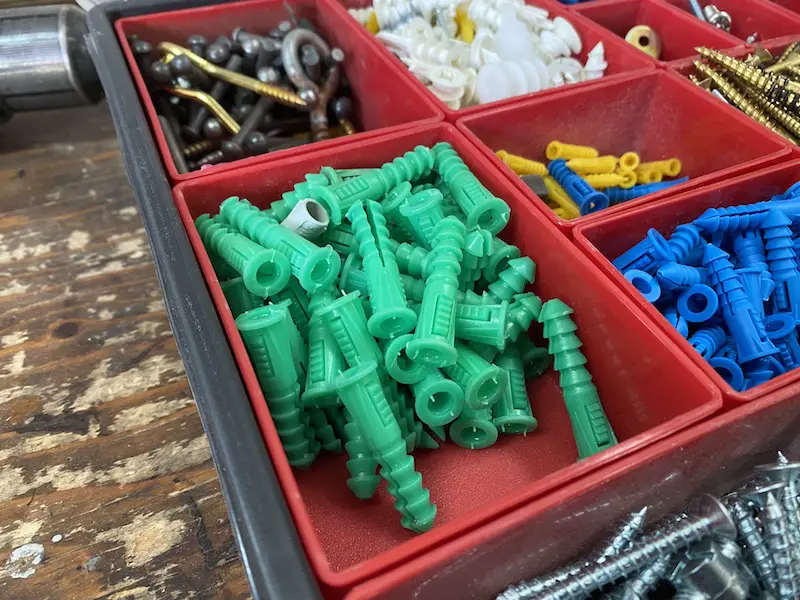 Plastic anchors like these are excellent for light and medium-duty applications in masonry.
