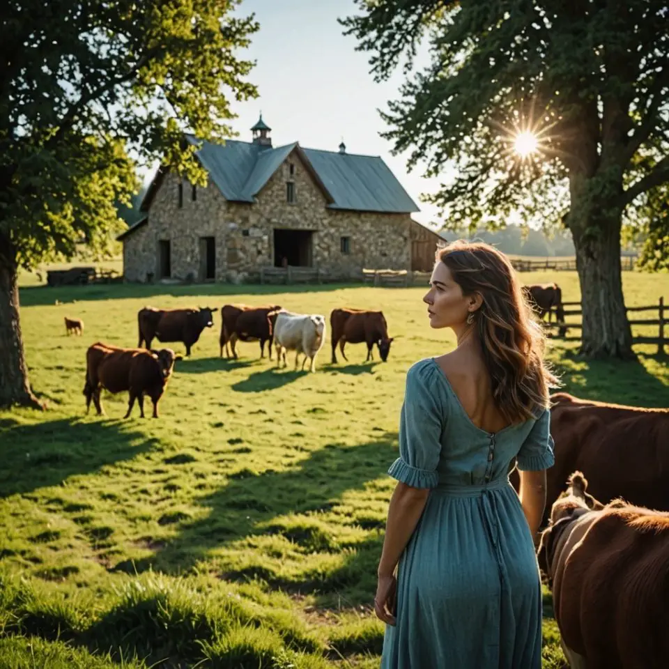woman on rural farm