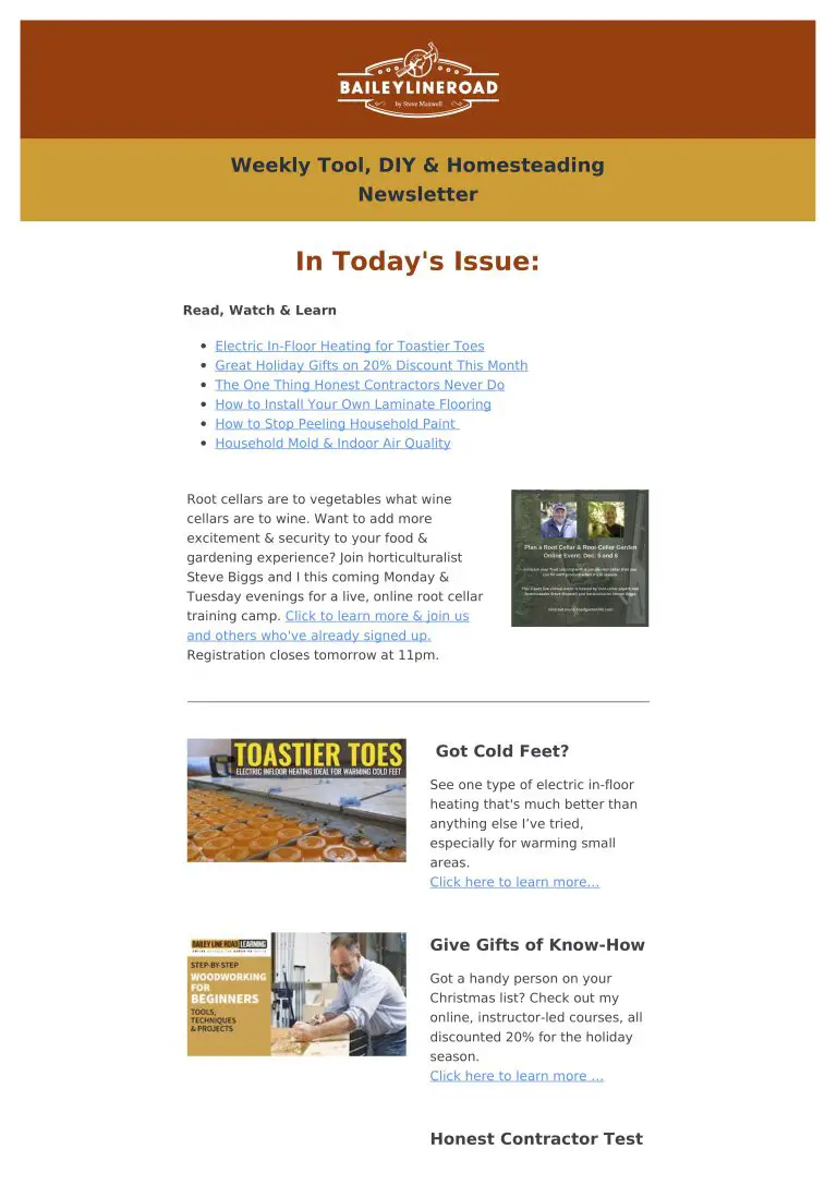 DIY and homesteading tips newsletter cover.