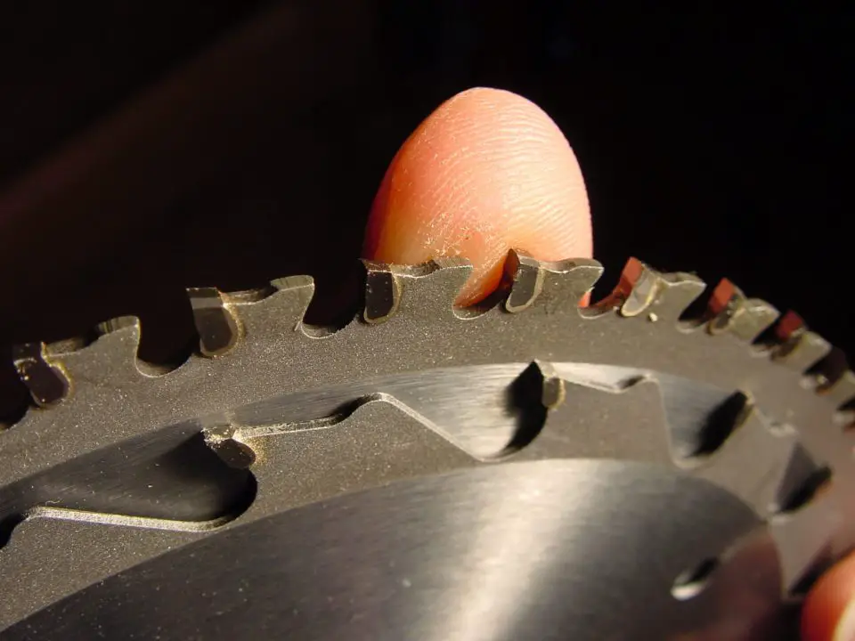 Both these blades have anti-kickback features. The bumps to the right of each tooth limits the depth of bite that teeth can take, greatly reducing the chance of dangerous kickbacks.