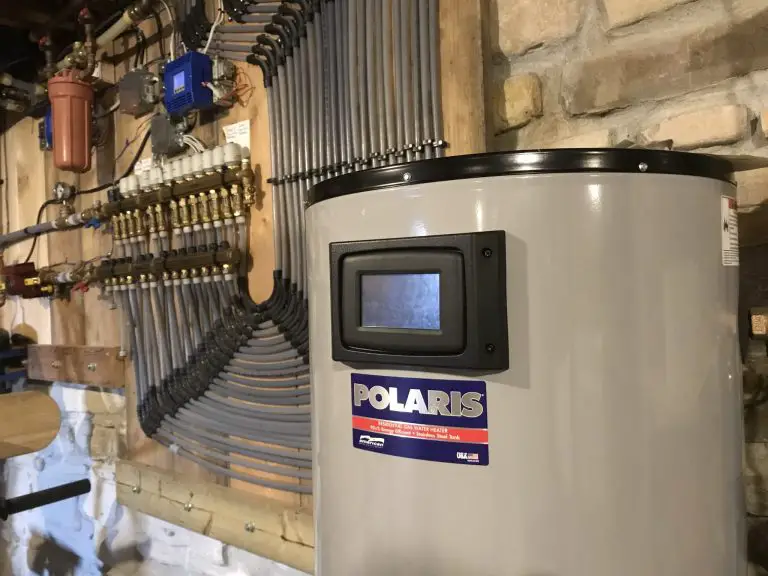 Mechanical room with pipes and water heater