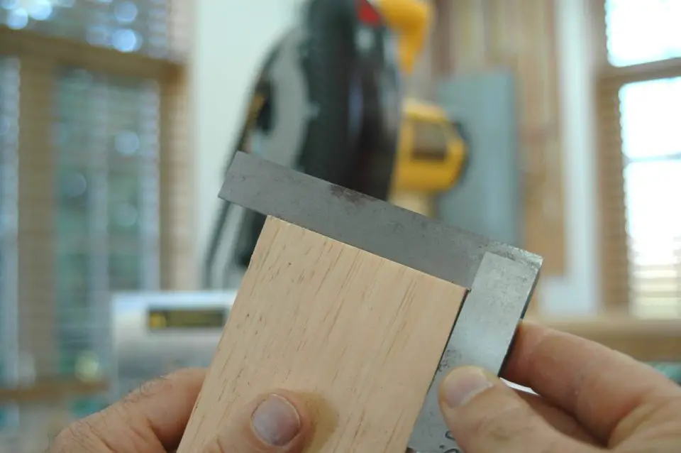 My all-steel engineer’s square is ideal for checking machine settings. Always check the results as a final check, not just the machine and blade.