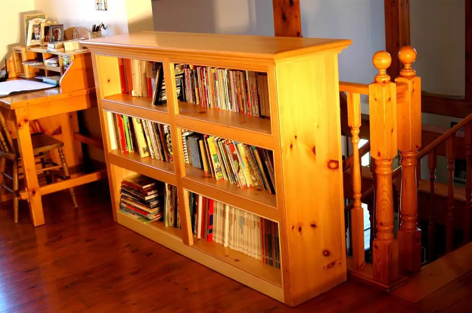 wooden bookshelf