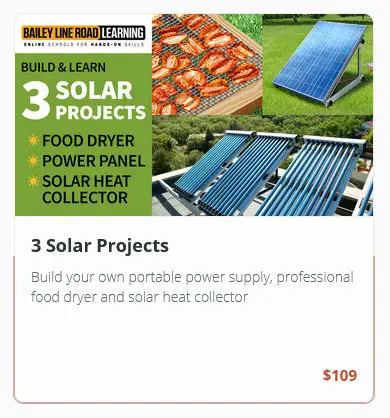 Learn solar projects: food dryer, power panel, heat collector