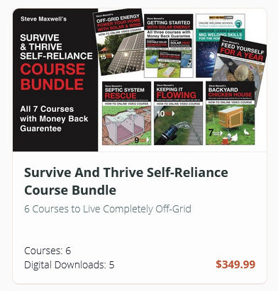 Off-grid living course bundle with six courses.