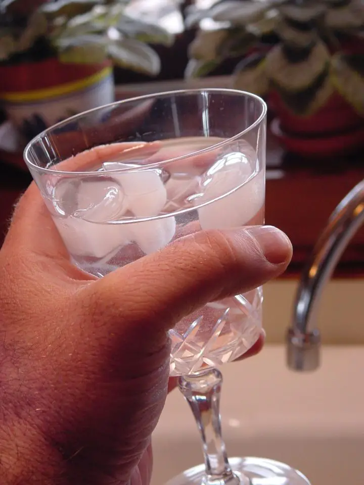 glass of distilled water