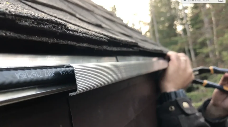 Installing drip edge on roof edge