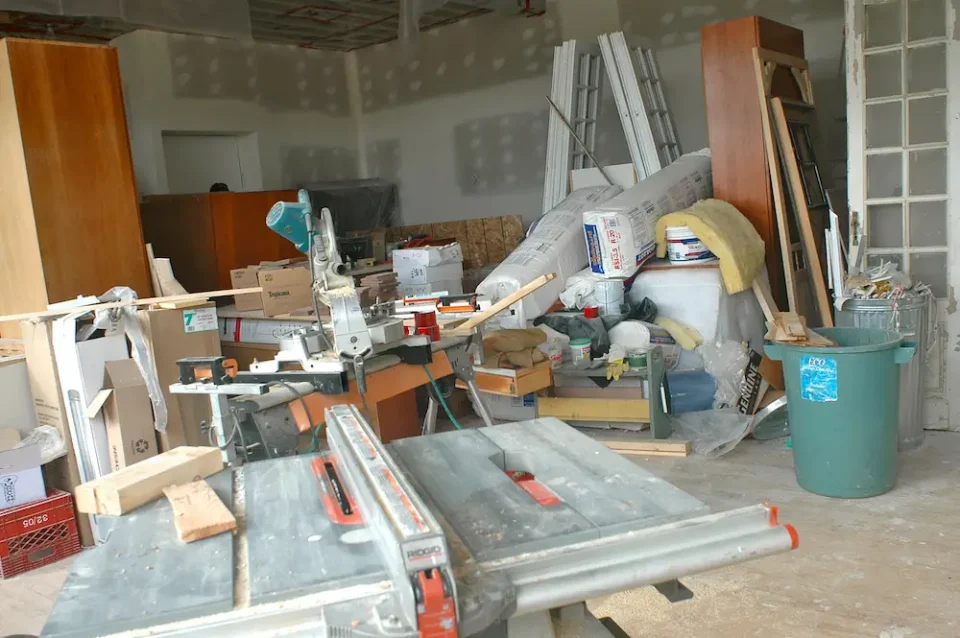 This is the scene at the woman’s stone house renovation project on the day we talked. To someone not used to major renovations, this might look like chaos. It’s actually a well-ordered project that’s proceeding as it should.