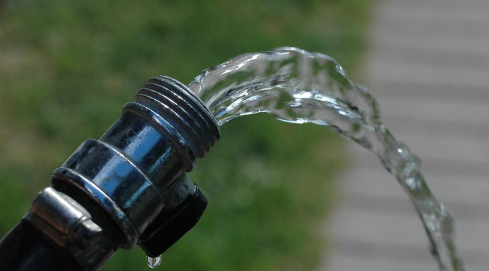 water coming out of hose