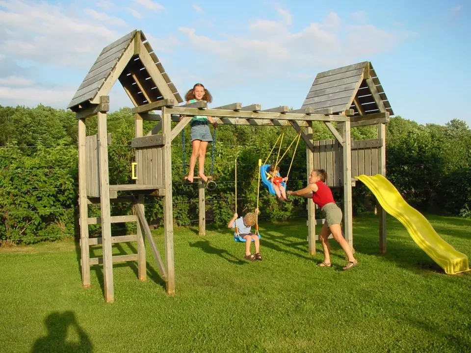 children playing on playground