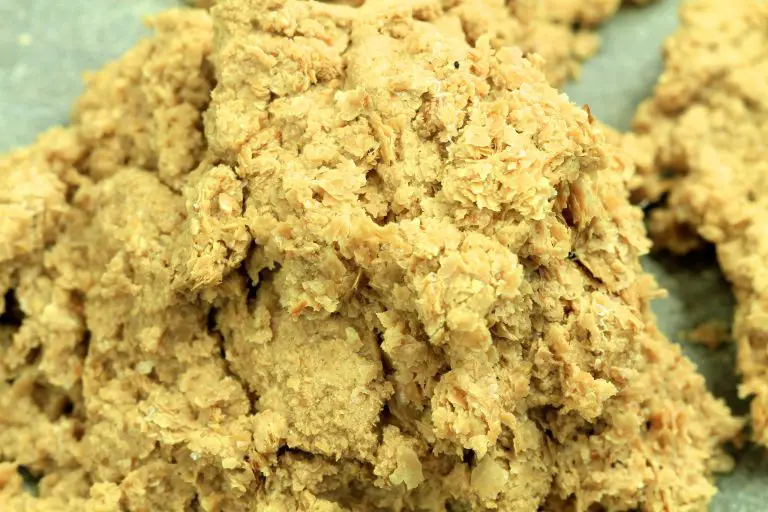 Close-up of textured soy protein chunks