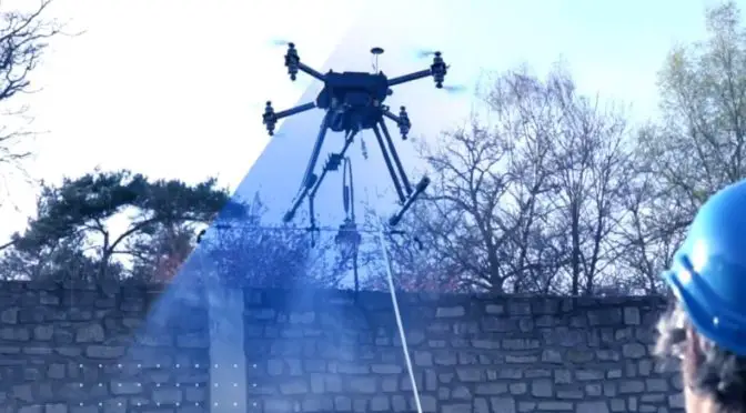 gutter cleaning with a drone
