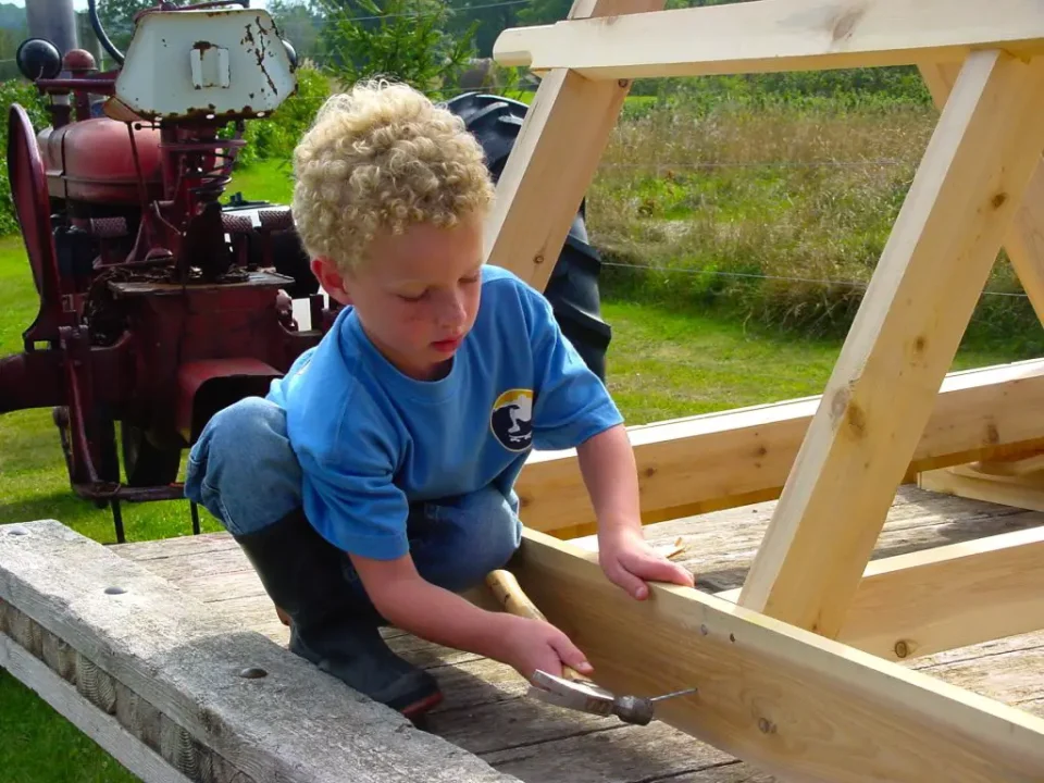 Our Joseph when he was 4 years old, learning to use tools and enjoy them with a chicken house project we built together in 2002. In a generation with very little tool knowledge, today 26 years old, is head-and-shoulders above his peers as he takes on commercial construction project management as his first career.
