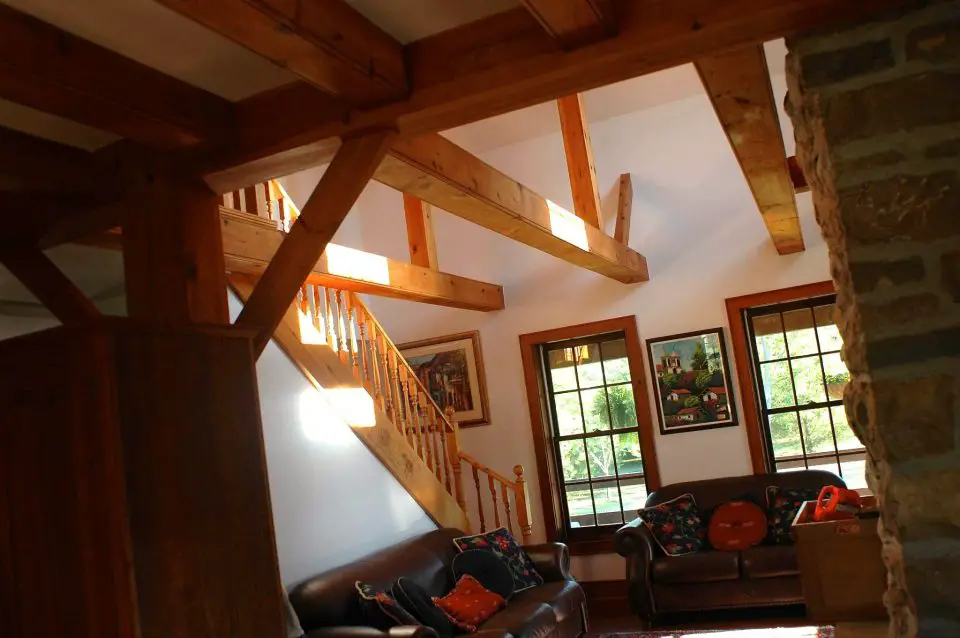 This is the view from my kitchen into the livingroom of the house my wife and I designed &  built on Manitoulin Island.