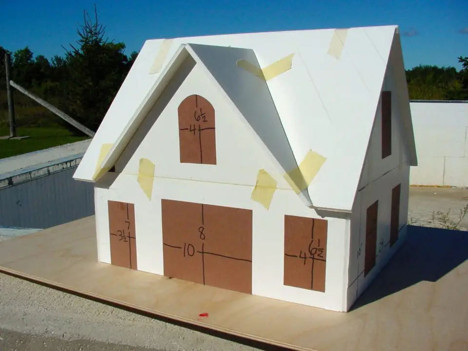 This is the final scale model of my workshop. I perfected this shape before building the real thing. I do all my digital work in the top floor of this building.