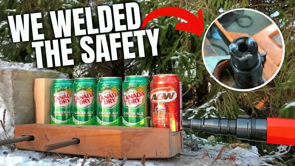 Soda cans with welding safety setup.