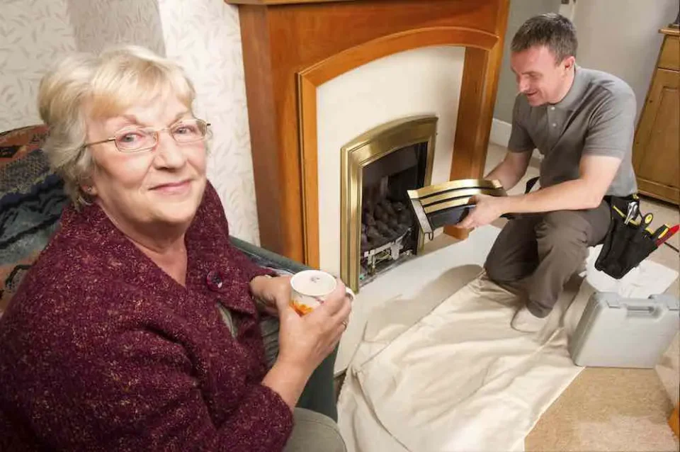 senior woman renovating house