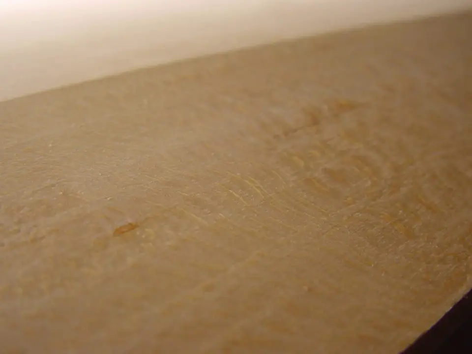 Quarter-sawn basswood show a subtle ray fleck pattern that’s beautiful and more interesting than flatsawn lumber
