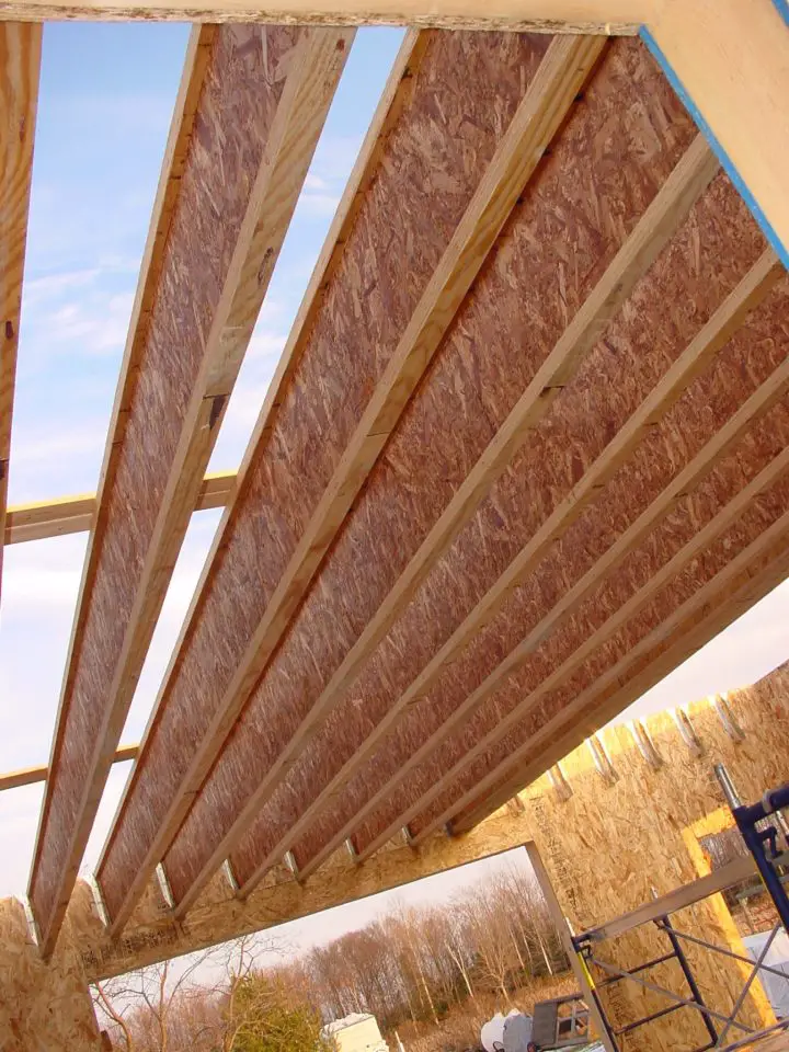 These engineered floor joists span 22 feet without the need for extra support in the workshop I built. They’re also lighter than floor joists made from sawn lumber and are perfectly straight.
