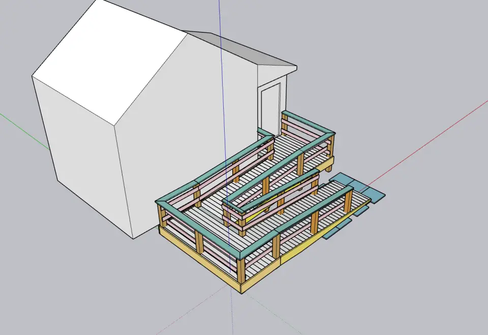 3D house model with accessible ramp design.