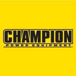 Champion Power Equipment logo on yellow background