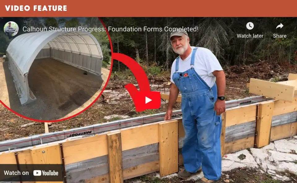 Man building, structure foundation forms completed.