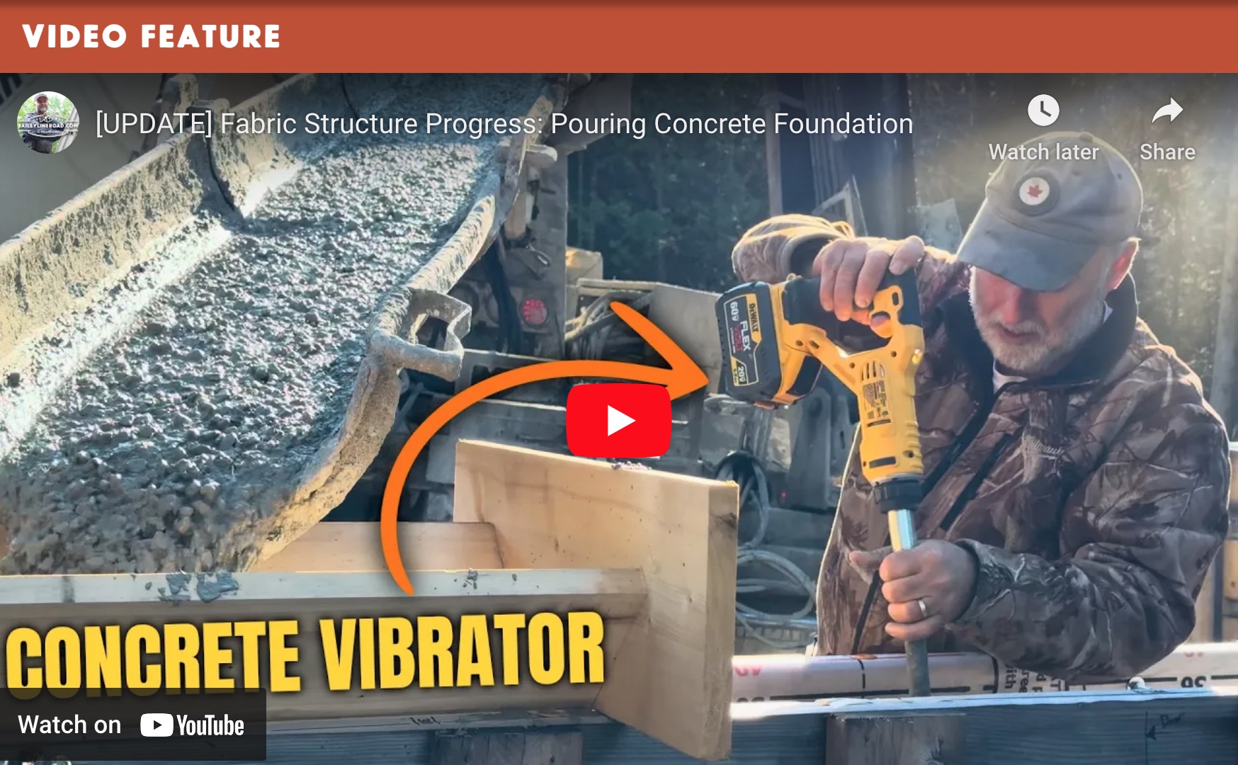 Concrete Foundation Pour for Fabric Structure