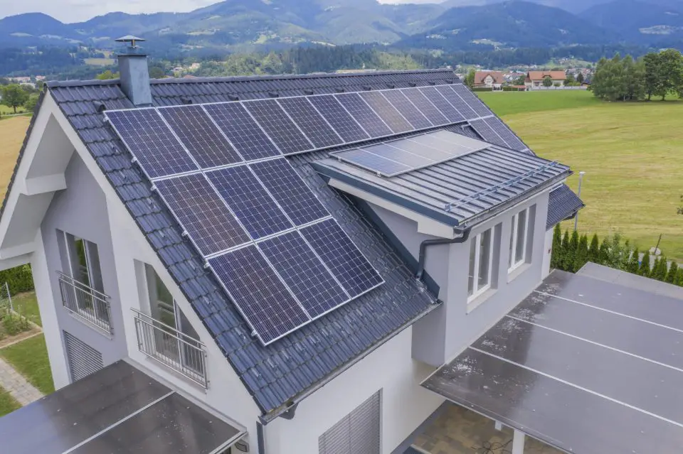 solar panels on house roof