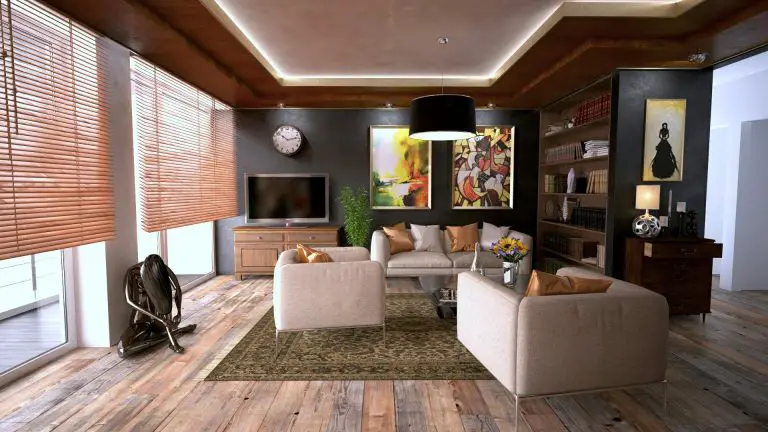 Modern living room with artistic decor and furniture.