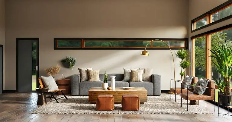Modern living room with cozy furnishings.