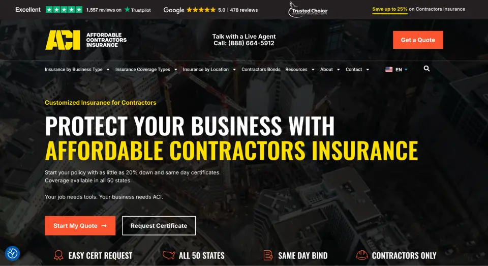 Affordable contractors insurance for business protection.